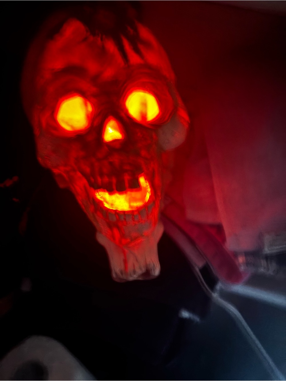 Light Up Halloween Skull With Tarantula On Head Comes With Original Box